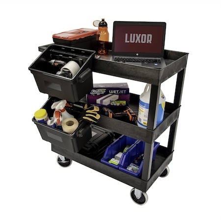 Luxor 32 X 18 Tub Cart - Three Shelves With Outrigger EC111-B-OUTRIG
